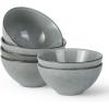 imagefamiware Cereal Bowls Set of 6 Ocean Square 6quot Soup Bowls 23oz Rice Serving Bowl Oatmeal Bowls Kitchen Bowl Set Microwave and Dishwasher Safe Scratch Resistant Vanilla WhiteGray