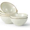 imagefamiware Cereal Bowls Set of 6 Ocean Square 6quot Soup Bowls 23oz Rice Serving Bowl Oatmeal Bowls Kitchen Bowl Set Microwave and Dishwasher Safe Scratch Resistant Vanilla WhiteVanilla White