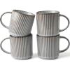 imagefamiware Coffee Mug Set for 4 Star 12 oz Catering Mugs Cup Set with Handle for Coffee Tea Cocoa Milk  Ceramic Stoneware Drinkware Set Cappuccino WhiteStarSmoky Blue