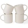 imagefamiware Coffee Mug Set for 4 Star 12 oz Catering Mugs Cup Set with Handle for Coffee Tea Cocoa Milk  Ceramic Stoneware Drinkware Set Cappuccino WhiteStarMatte White