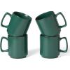 imagefamiware Coffee Mugs Set of 4 Nebula 14oz Coffee Mugs Ceramic Cup Set with Handle for Latte Tea Milk Cappuccino Cocoa MulticolorDark Green