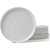 imagefamiware Dinner Plates Set of 6 1025 inch Pasta Plate Ocean Round Stoneware Dessert Plates Dish Set for Kitchen Microwave Dishwasher Safe Scratch Resistant BlueLight Gray