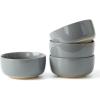 imagefamiware Milkyway Cereal Bowl Soup Bowls for 4 25 Ounce Bowls Set for Kitchen Bowl Set for Cereal Soup Rice Pasta Salad Oatmeal WhiteDark Gray