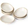 imagefamiware Ocean Soy Sauce Dishes of 6 Oval Dipping Sauce CupsBowlsDishes for Kitchen 21oz Ceramic Small Bowls for Side Dishes Appetizers Snacks and Sushi Dishwasher Safe Vanilla WhiteVanilla White