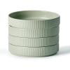 imagefamiware Star 75quot Pasta Bowls Set Salad Bowl Set of 4 Double Reactive Glaze Stackable Ideal for Your Friend for Housewarming Festivals Cappuccino WhiteLight Green