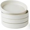 imagefamiware Star 825quot Pasta Bowls Large Dinner Bowls Set of 4 Salad Bowl Plates Shallow Bowls for Eating Matte White Full GlazeWhite  Full Glaze Matte