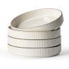 imagefamiware Star 825quot Pasta Bowls Large Dinner Bowls Set of 4 Salad Bowl Plates Shallow Bowls for Eating Matte White Full GlazeWhite