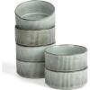 imagefamiware Star Cereal Bowl Set Soup Bowls Set of 6 Double Reactive Glaze Stackable 23 oz Deep Bowls Suitable for Cereal Popcorn Oatmeal Dessert  Dishwasher and Microwave Safe Cappuccino WhiteSmoky Blue