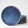 imagefamiware Star Dinner Plates for 6 10 inches Plate Set Scratch Resistant Stoneware Dinnerware Kitchen Modern Rustic Serving Dishes Cappuccino WhiteNebulas Blue