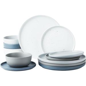 imageFamiware Nature Plates and Bowls Set 18 Pieces Dinnerware Sets Dishware Sets Dishes Set for 6 Microwave and Dishwasher Safe Midnight BlueMulticolor