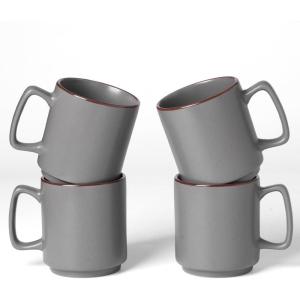 imagefamiware Coffee Mugs Set of 4 Nebula 14oz Coffee Mugs Ceramic Cup Set with Handle for Latte Tea Milk Cappuccino Cocoa MulticolorDark Gray
