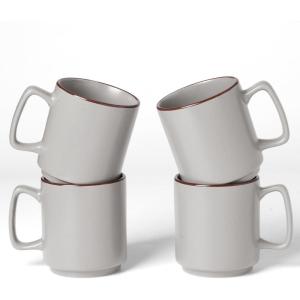 imagefamiware Coffee Mugs Set of 4 Nebula 14oz Coffee Mugs Ceramic Cup Set with Handle for Latte Tea Milk Cappuccino Cocoa MulticolorLight Gray