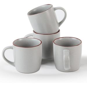imagefamiware Coffee Mugs for 4 12 oz Mug Set Dringking Cup with Handle for Coffee Tea Cocoa Milk Milkyway serise WhiteMercuryLight Grey