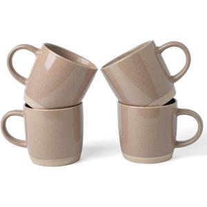imagefamiware Coffee Mugs for 4 12 oz Mug Set Dringking Cup with Handle for Coffee Tea Cocoa Milk Milkyway serise WhiteMilkywayCinnamon Brown