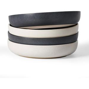 imagefamiware Milkyway 33 oz Bowl Set Pasta Bowls Set of 4 Salad Bowls Perfect for Your Friend for Housewarming Thanksgiving Christmas WhiteDark Charcoal  White