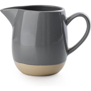 imagefamiware Milkyway Ceramic Sugar and Creamer Set 10oz Sugar Bowl ampamp 13oz Creamer Set  Stoneware Milk Pitcher ampamp Sugar Dispenser for Coffee Bar Kitchen or Countertop Coffee Serving Set Light GrayDark Gray