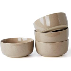 imagefamiware Milkyway Cereal Bowl Soup Bowls for 4 25 Ounce Bowls Set for Kitchen Bowl Set for Cereal Soup Rice Pasta Salad Oatmeal WhiteCinnamon Brown