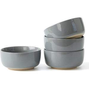 imagefamiware Milkyway Cereal Bowl Soup Bowls for 4 25 Ounce Bowls Set for Kitchen Bowl Set for Cereal Soup Rice Pasta Salad Oatmeal WhiteDark Gray