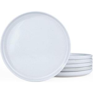 imagefamiware Milkyway Dinner Plates 1024 inch Plates for 6 Stoneware Dessert Plates Dish Set for Kitchen Reactive Glaze Plate Set Microwave and Dishwasher Safe Light PinkLight Gray