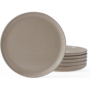 imagefamiware Milkyway Dinner Plates 1024 inch Plates for 6 Stoneware Dessert Plates Dish Set for Kitchen Reactive Glaze Plate Set Microwave and Dishwasher Safe Light PinkCinnamon Brown