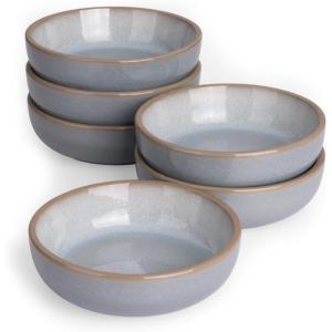 imagefamiware Nature Ceramic Soy Sauce Dish Dipping Bowls Set of 6 3 oz Dipping Sauce BowlsDishesCupsPlates Small Serving Bowls for Side Dishes Condiments Sushi Appetizer Dessert Snowy WhiteLight Blue