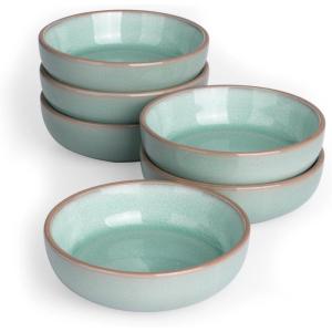 imagefamiware Nature Ceramic Soy Sauce Dish Dipping Bowls Set of 6 3 oz Dipping Sauce BowlsDishesCupsPlates Small Serving Bowls for Side Dishes Condiments Sushi Appetizer Dessert Snowy WhiteVerdure