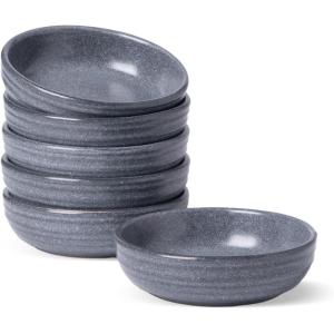 imagefamiware Starlight Soy Sauce Dish Ceramic Dipping Bowls Set of 6 3 oz Individual Dip Sauce CupsBowlsDishesPlates Small Serving Bowl for Side Dishes Dessert Ice Cream Condiment Starry BlueMatte Dark Charcoal