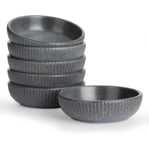 imagefamiware Starlight Soy Sauce Dish Ceramic Dipping Bowls Set of 6 3 oz Individual Dip Sauce CupsBowlsDishesPlates Small Serving Bowl for Side Dishes Dessert Ice Cream Condiment Starry BlueMatte Midnight Grey