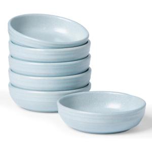 imagefamiware Starlight Soy Sauce Dish Ceramic Dipping Bowls Set of 6 3 oz Individual Dip Sauce CupsBowlsDishesPlates Small Serving Bowl for Side Dishes Dessert Ice Cream Condiment Starry BlueLight Blue