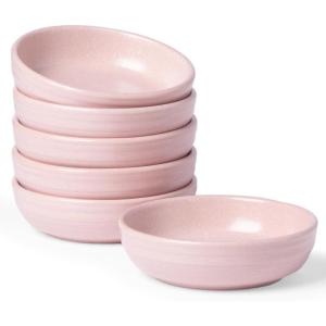 imagefamiware Starlight Soy Sauce Dish Ceramic Dipping Bowls Set of 6 3 oz Individual Dip Sauce CupsBowlsDishesPlates Small Serving Bowl for Side Dishes Dessert Ice Cream Condiment Starry BlueLight Pink