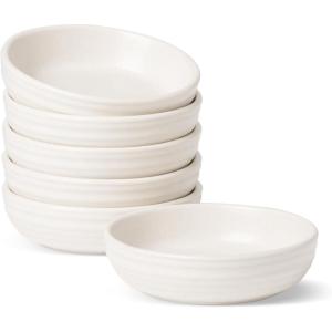imagefamiware Starlight Soy Sauce Dish Ceramic Dipping Bowls Set of 6 3 oz Individual Dip Sauce CupsBowlsDishesPlates Small Serving Bowl for Side Dishes Dessert Ice Cream Condiment Starry BlueMatte White