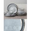 imageFamiware Dinnerware Sets for 4 Ocean Round 12Piece Kitchen Plates and Bowls Sets Microwave and Dishwasher Safe Scratch Resistant Matte BlackBlue