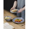 imageFamiware Dinnerware Sets for 4 Ocean Round 12Piece Kitchen Plates and Bowls Sets Microwave and Dishwasher Safe Scratch Resistant Matte BlackBlue