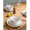 imageFamiware Dinnerware Sets for 4 Ocean Round 12Piece Kitchen Plates and Bowls Sets Microwave and Dishwasher Safe Scratch Resistant Matte BlackCappuccino White