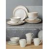 imageFamiware Dinnerware Sets for 4 Ocean Round 12Piece Kitchen Plates and Bowls Sets Microwave and Dishwasher Safe Scratch Resistant Matte BlackCappuccino White