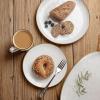 imageFamiware Dinnerware Sets for 4 Ocean Round 12Piece Kitchen Plates and Bowls Sets Microwave and Dishwasher Safe Scratch Resistant Matte BlackCappuccino White