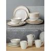 imageFamiware Dinnerware Sets for 4 Ocean Round 12Piece Kitchen Plates and Bowls Sets Microwave and Dishwasher Safe Scratch Resistant Matte BlackCappuccino White