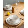 imageFamiware Dinnerware Sets for 4 Ocean Round 12Piece Kitchen Plates and Bowls Sets Microwave and Dishwasher Safe Scratch Resistant Matte BlackCappuccino White