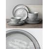 imageFamiware Dinnerware Sets for 4 Ocean Round 12Piece Kitchen Plates and Bowls Sets Microwave and Dishwasher Safe Scratch Resistant Matte BlackGray