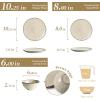 imageFamiware Dinnerware Sets for 4 Ocean Round 12Piece Kitchen Plates and Bowls Sets Microwave and Dishwasher Safe Scratch Resistant Matte BlackLight khaki