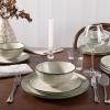 imageFamiware Dinnerware Sets for 4 Ocean Round 12Piece Kitchen Plates and Bowls Sets Microwave and Dishwasher Safe Scratch Resistant Matte BlackLight khaki