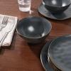 imageFamiware Dinnerware Sets for 4 Ocean Round 12Piece Kitchen Plates and Bowls Sets Microwave and Dishwasher Safe Scratch Resistant Matte BlackMatte Black