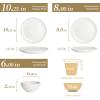 imageFamiware Dinnerware Sets for 4 Ocean Round 12Piece Kitchen Plates and Bowls Sets Microwave and Dishwasher Safe Scratch Resistant Matte BlackMatte White