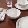 imageFamiware Dinnerware Sets for 4 Ocean Round 12Piece Kitchen Plates and Bowls Sets Microwave and Dishwasher Safe Scratch Resistant Matte BlackMatte White