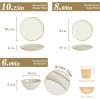 imageFamiware Dinnerware Sets for 4 Ocean Round 12Piece Kitchen Plates and Bowls Sets Microwave and Dishwasher Safe Scratch Resistant Matte BlackVanilla White