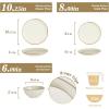 imageFamiware Dinnerware Sets for 4 Ocean Round 12Piece Kitchen Plates and Bowls Sets Microwave and Dishwasher Safe Scratch Resistant Matte BlackVanilla White