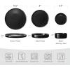 imageFamiware Nebula Plates and Bowls Sets for 4 12 Pieces Stoneware Dinnerware Set Microwave and Dishwasher Safe Dishes Set White with Black RimBlack with White Rim