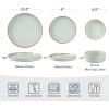 imageFamiware Nebula Plates and Bowls Sets for 4 12 Pieces Stoneware Dinnerware Set Microwave and Dishwasher Safe Dishes Set White with Black RimLight Green with Brown Rim