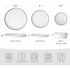 imageFamiware Nebula Plates and Bowls Sets for 4 12 Pieces Stoneware Dinnerware Set Microwave and Dishwasher Safe Dishes Set White with Black RimWhite with Black Rim