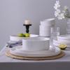 imageFamiware Nebula Plates and Bowls Sets for 4 12 Pieces Stoneware Dinnerware Set Microwave and Dishwasher Safe Dishes Set White with Black RimWhite with Colorful Speckles